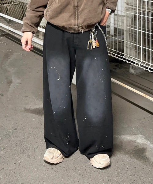 MandO（Auntie Rosa）（エムオー）の「【MandO】ドッグロゴウォッシュペイントバギーパンツ（その他パンツ・メンズ・ブラック/カーキ/ブラウン・SMALL/MEDIUM/LARGE）」の7枚目の写真