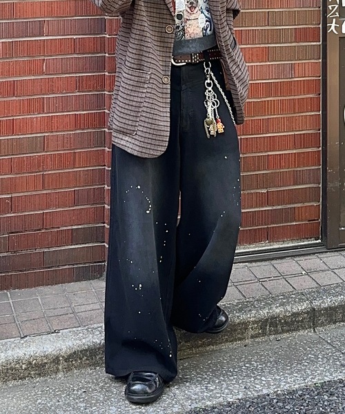 MandO（Auntie Rosa）（エムオー）の「【MandO】ドッグロゴウォッシュペイントバギーパンツ（その他パンツ・メンズ・ブラック/カーキ/ブラウン・SMALL/MEDIUM/LARGE）」の5枚目の写真