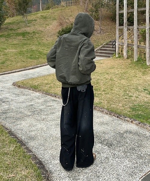 MandO（Auntie Rosa）（エムオー）の「【MandO】ドッグロゴウォッシュペイントバギーパンツ（その他パンツ・メンズ・ブラック/カーキ/ブラウン・SMALL/MEDIUM/LARGE）」の15枚目の写真