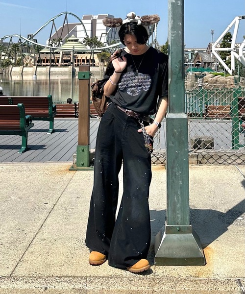 MandO（Auntie Rosa）（エムオー）の「【MandO】ドッグロゴウォッシュペイントバギーパンツ（その他パンツ・メンズ・ブラック/カーキ/ブラウン・SMALL/MEDIUM/LARGE）」の10枚目の写真