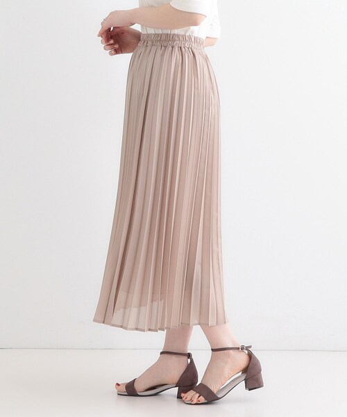 Cutie Blonde(キューティーブロンド)の「【S-LL】カジュアルにもきれいめにも 光沢シフォン プリーツスカート(スカート・レディース・チャコールグレー/ブラック/ベージュ・04/02/01/03)」の13枚目の写真