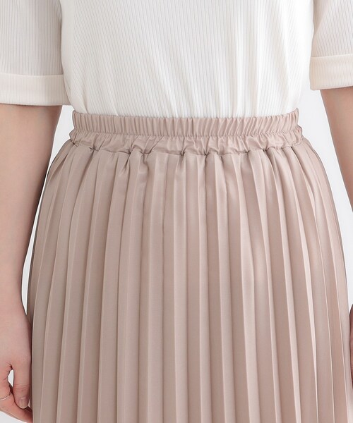Cutie Blonde(キューティーブロンド)の「【S-LL】カジュアルにもきれいめにも 光沢シフォン プリーツスカート(スカート・レディース・チャコールグレー/ブラック/ベージュ・04/02/01/03)」の19枚目の写真