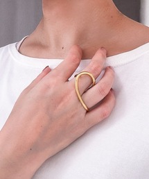 着けっぱなしOK!金属アレルギー対応【ステンレス】ダブルフィンガーリング