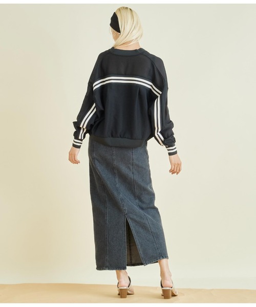 Settimissimo（セッティミッシモ）の「ライン デザイン カノコ メッシュ ブルゾン（ブルゾン・レディース・ブラック/ベージュ・FREE）」の10枚目の写真