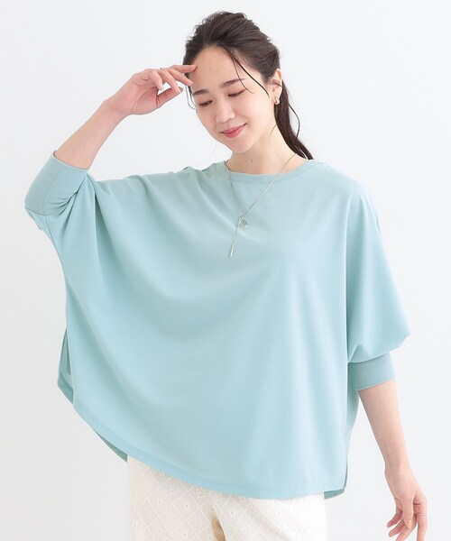 SHOO・LA・RUE(シューラルー)の「【洗える/S-LL】体型カバーにも ゆるりと着られる ドルマントップス(Tシャツ/カットソー・レディース・ホワイト/グレー/チャコールグレー/ライトブルー・01/02/03/04)」の13枚目の写真