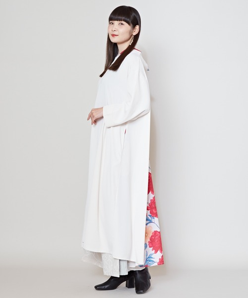 倭物やカヤ(ワモノヤカヤ)の「【倭物やカヤ】花便り八掛ワンピース(ワンピース・レディース・ベージュ系その他/ネイビー/ブラック・FREE)」の11枚目の写真