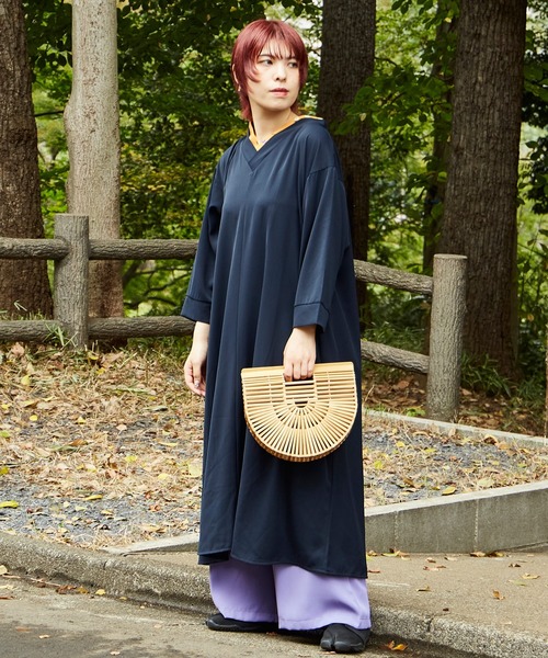 倭物やカヤ(ワモノヤカヤ)の「【倭物やカヤ】花便り八掛ワンピース(ワンピース・レディース・ベージュ系その他/ネイビー/ブラック・FREE)」の20枚目の写真