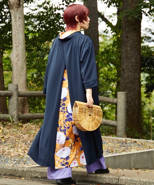 倭物やカヤ(ワモノヤカヤ)の「【倭物やカヤ】花便り八掛ワンピース(ワンピース・レディース・ベージュ系その他/ネイビー/ブラック・FREE)」の21枚目の写真