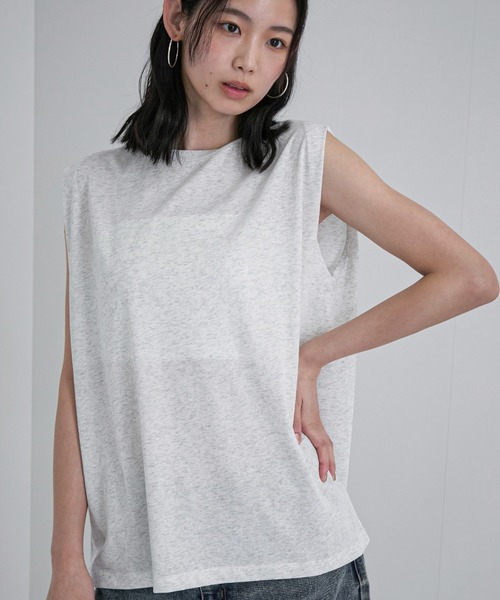 feepur(フェピュール)の「スラブ調ショルダータックタンクトップ(タンクトップ・レディース・ブラック/オフホワイト/オートミール/ネイビー/レッド・MEDIUM)」の22枚目の写真