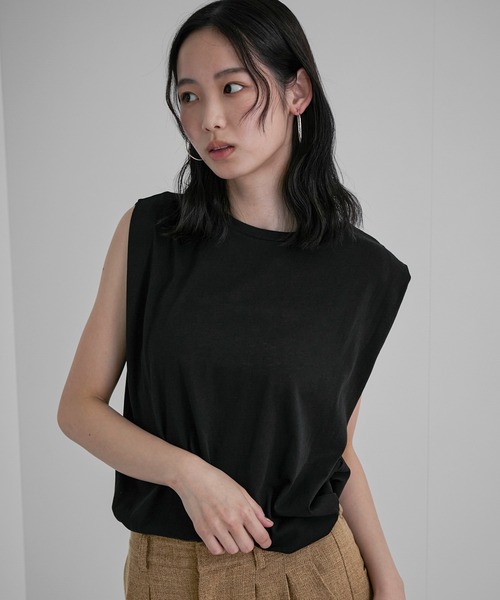 feepur(フェピュール)の「スラブ調ショルダータックタンクトップ(タンクトップ・レディース・ブラック/オフホワイト/オートミール/ネイビー/レッド・MEDIUM)」の14枚目の写真