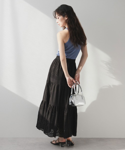 rectangle（レクタングル）の「コットンレース刺繍スカート（スカート・レディース・ホワイト/ブラック・FREE）」の8枚目の写真