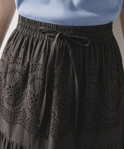 rectangle（レクタングル）の「コットンレース刺繍スカート（スカート・レディース・ホワイト/ブラック・FREE）」の16枚目の写真