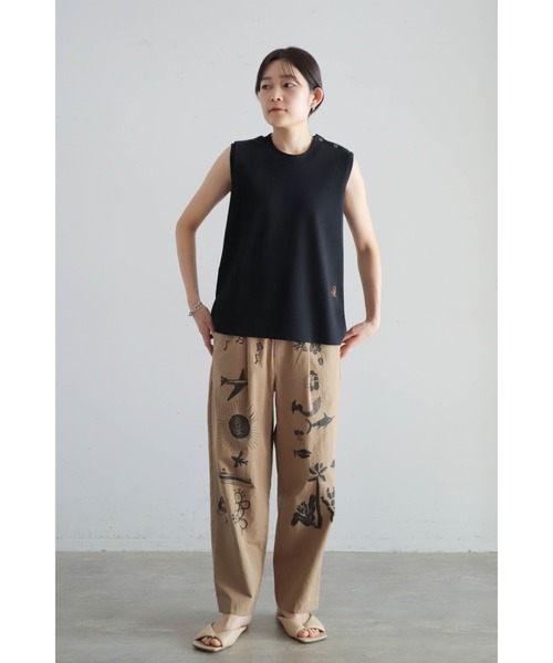 Blanc Bleu Minuit（ブランブルーミニュイ）の「コットンフライス　肩釦タンクトップ（Tシャツ/カットソー・レディース・ホワイト/ブラック・FREE）」の9枚目の写真