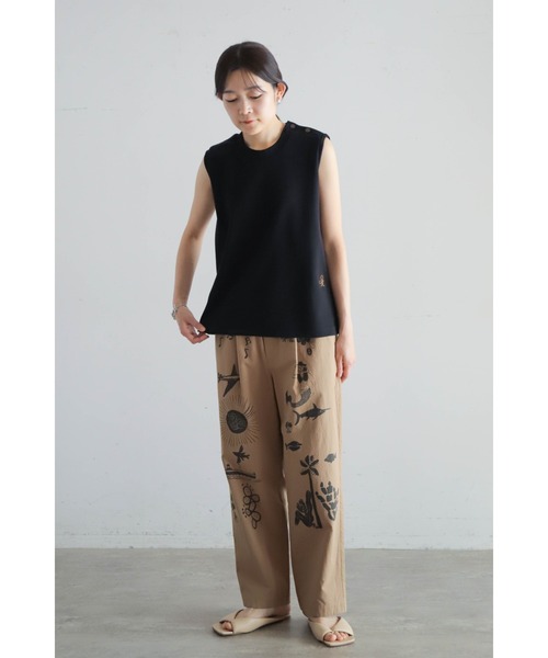 Blanc Bleu Minuit（ブランブルーミニュイ）の「コットンフライス　肩釦タンクトップ（Tシャツ/カットソー・レディース・ホワイト/ブラック・FREE）」の12枚目の写真