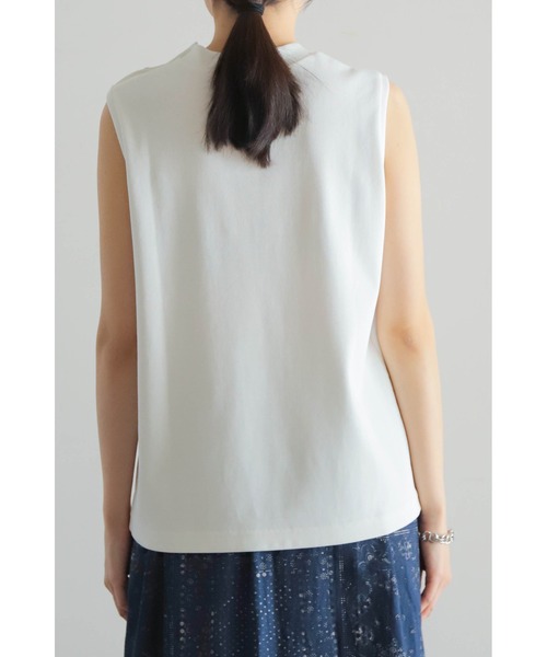 Blanc Bleu Minuit（ブランブルーミニュイ）の「コットンフライス　肩釦タンクトップ（Tシャツ/カットソー・レディース・ホワイト/ブラック・FREE）」の17枚目の写真