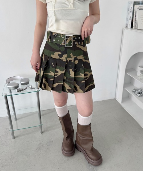 MARKANDLONA カモフラージュ ニットミニスカート MARKANDLONA カモフラージュ ニットミニスカート