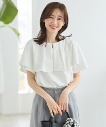tシャツ ケープカットプルオーバー レディース VIS ニット セーター ワンポイント胸刺繍ケーブルニットプル
