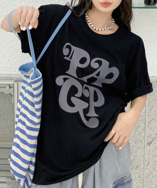 SHEENA(シーナ)の「BIGロゴプリントオーバーサイズTシャツ(Tシャツ/カットソー・レディース・ホワイト/ブラック・M)」の10枚目の写真