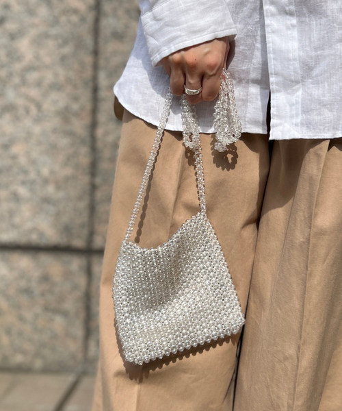 The Bagmati（ザバグマティ）の「【The Bagmati/ザ バグマティ】ビーズスモールポーチショルダーバッグ（ショルダーバッグ・レディース・シルバー/ブラック・フリー）」の12枚目の写真