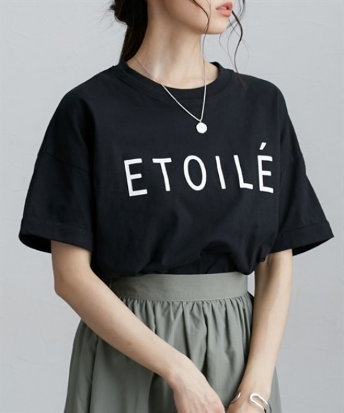 nissen(ニッセン)の「袖ロールアップ半袖Tシャツ(Tシャツ/カットソー・レディース・オフホワイト/ブラック/ブルー/チャコール/ブラック系1/グレー系1/オリーブ/ホワイト系1・L/M)」の4枚目の写真