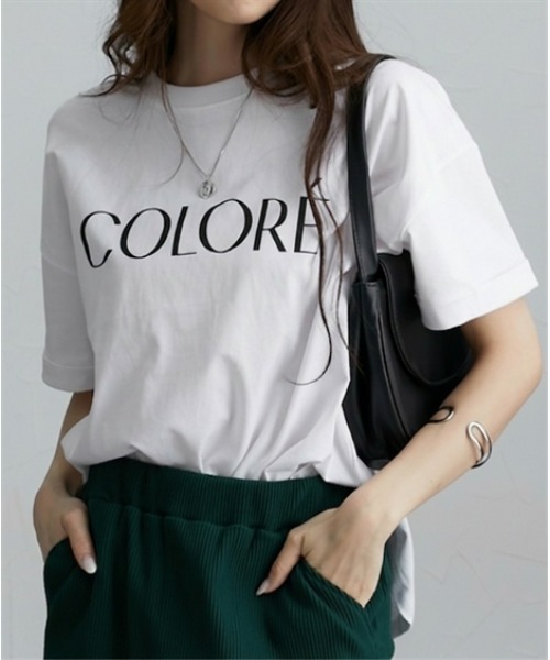 nissen(ニッセン)の「袖ロールアップ半袖Tシャツ(Tシャツ/カットソー・レディース・オフホワイト/ブラック/ブルー/チャコール/ブラック系1/グレー系1/オリーブ/ホワイト系1・L/M)」の11枚目の写真