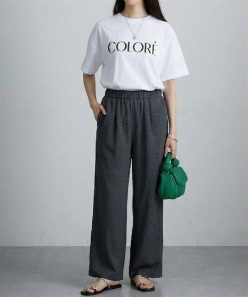 nissen(ニッセン)の「袖ロールアップ半袖Tシャツ(Tシャツ/カットソー・レディース・オフホワイト/ブラック/ブルー/チャコール/ブラック系1/グレー系1/オリーブ/ホワイト系1・L/M)」の15枚目の写真