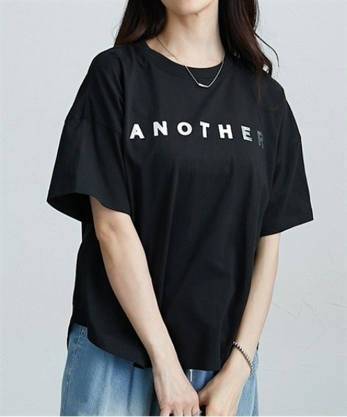 nissen(ニッセン)の「袖ロールアップ半袖Tシャツ(Tシャツ/カットソー・レディース・オフホワイト/ブラック/ブルー/チャコール/ブラック系1/グレー系1/オリーブ/ホワイト系1・L/M)」の16枚目の写真
