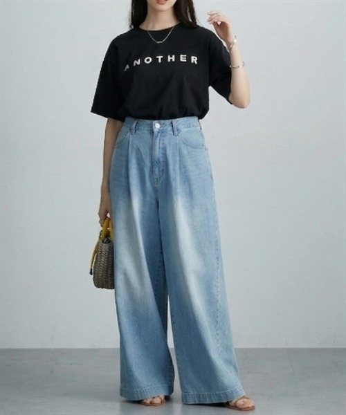 nissen(ニッセン)の「袖ロールアップ半袖Tシャツ(Tシャツ/カットソー・レディース・オフホワイト/ブラック/ブルー/チャコール/ブラック系1/グレー系1/オリーブ/ホワイト系1・L/M)」の18枚目の写真