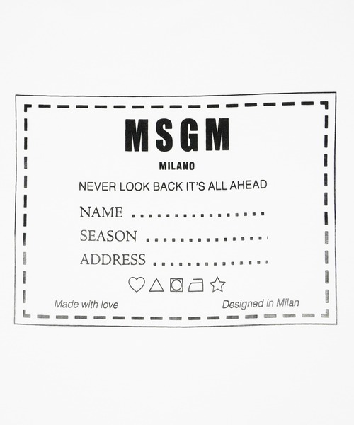 MSGM（エムエスジーエム）の「【New】MSGM Name Tag グラフィックTシャツ【Japan Exclusive】（Tシャツ/カットソー・メンズ・ホワイト・XS/S/M/XL/L）」の3枚目の写真