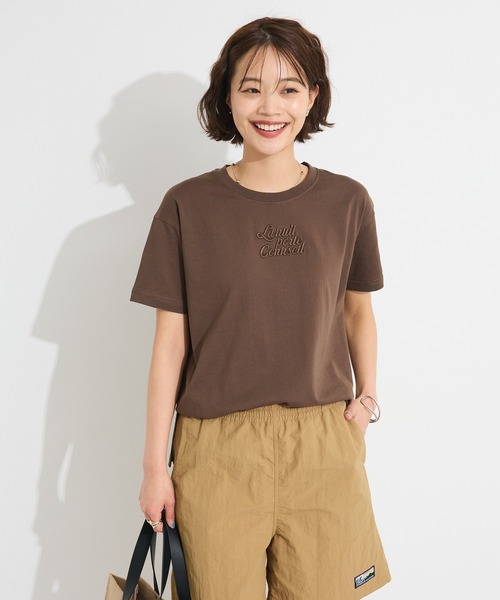 CRAFT STANDARD BOUTIQUE(クラフトスタンダードブティック)の「ロゴ刺繍TEE(Tシャツ/カットソー・レディース・ブラウン/アイボリー/ブラック・FREE)」の3枚目の写真
