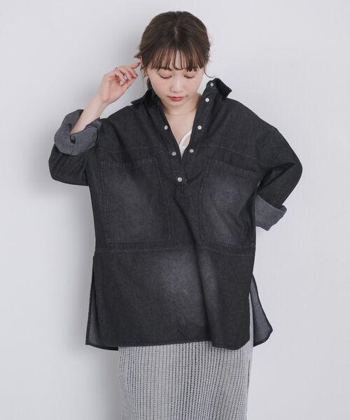 kivi(キヴィ)の「Denim pullover(シャツ/ブラウス・レディース・ブラック/ブルー・FREE)」の9枚目の写真
