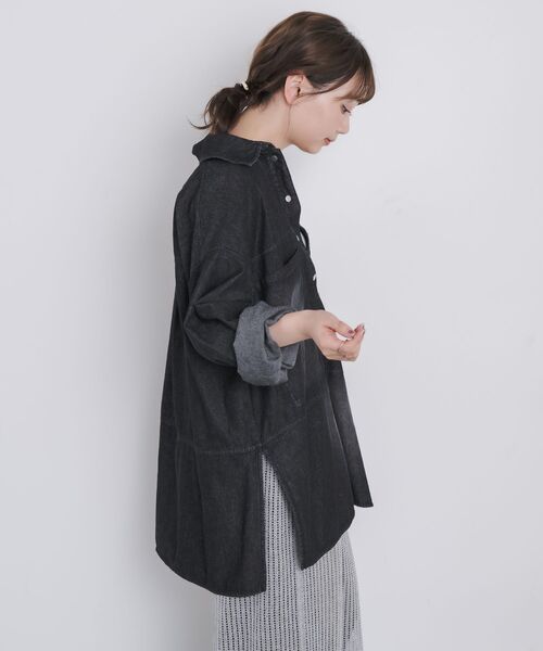 kivi(キヴィ)の「Denim pullover(シャツ/ブラウス・レディース・ブラック/ブルー・FREE)」の8枚目の写真