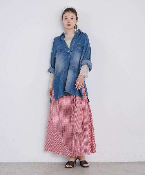 kivi(キヴィ)の「Denim pullover(シャツ/ブラウス・レディース・ブラック/ブルー・FREE)」の6枚目の写真