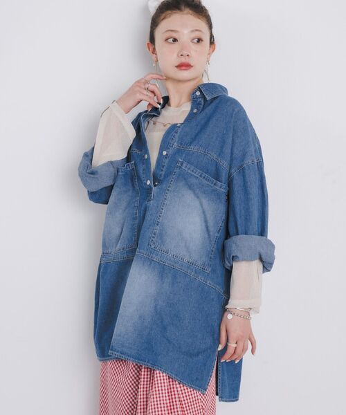 kivi(キヴィ)の「Denim pullover(シャツ/ブラウス・レディース・ブラック/ブルー・FREE)」の14枚目の写真