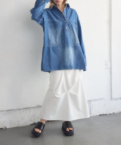 kivi(キヴィ)の「Denim pullover(シャツ/ブラウス・レディース・ブラック/ブルー・FREE)」の19枚目の写真