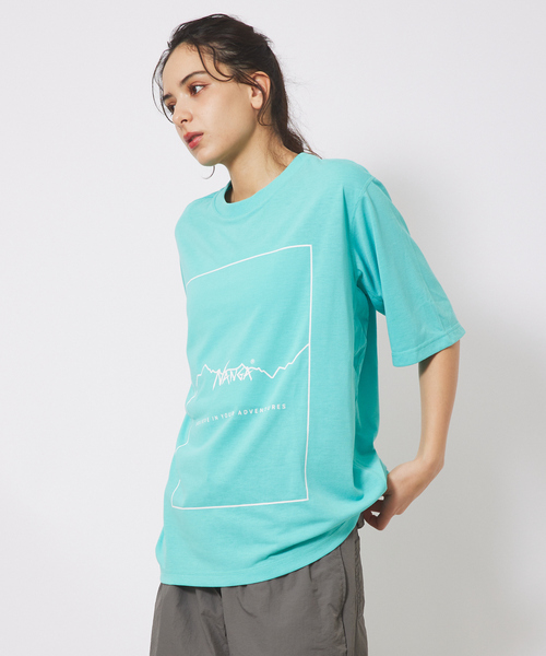 NANGA（ナンガ）の「【NANGA/ナンガ】DRY MIX FRAME LOGO T/ドライミックス/フレームロゴTシャツ（Tシャツ/カットソー・メンズ・ブラック/ホワイト/ブルー系その他・M/L/XL）」の3枚目の写真