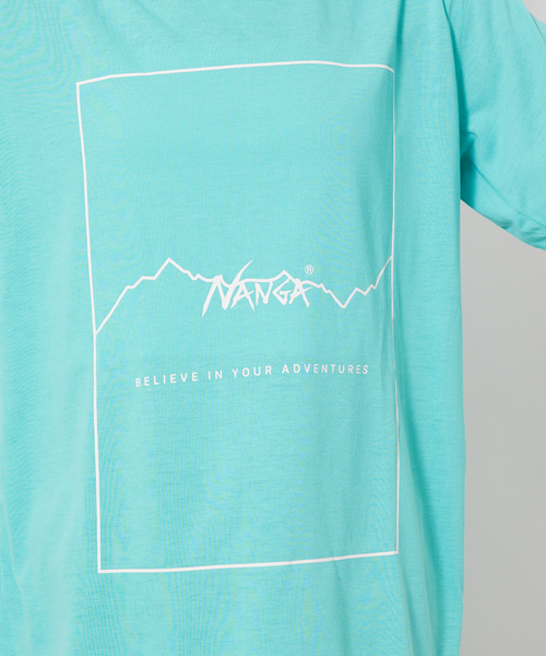 NANGA（ナンガ）の「【NANGA/ナンガ】DRY MIX FRAME LOGO T/ドライミックス/フレームロゴTシャツ（Tシャツ/カットソー・メンズ・ブラック/ホワイト/ブルー系その他・M/L/XL）」の6枚目の写真