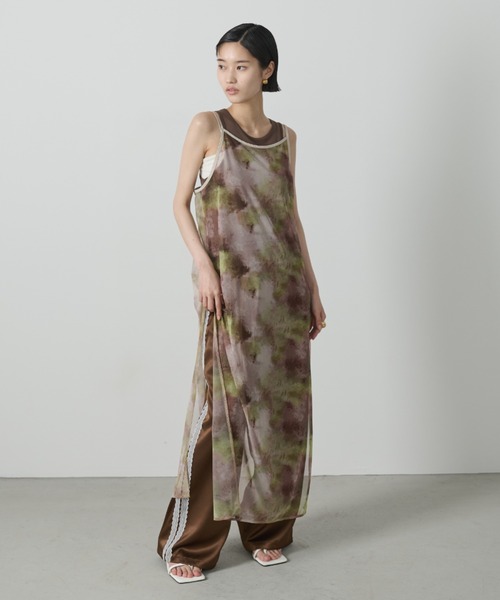 AIC.（エーアイシー）の「ぼかし模様チュールスリットワンピース（ワンピース・レディース・ライトグリーン/ブルー・FREE）」の2枚目の写真