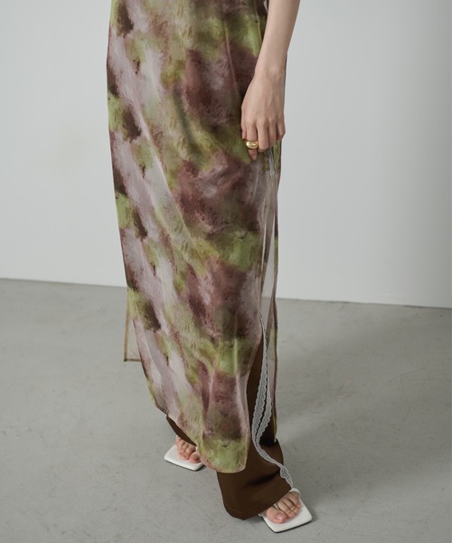 AIC.（エーアイシー）の「ぼかし模様チュールスリットワンピース（ワンピース・レディース・ライトグリーン/ブルー・FREE）」の19枚目の写真