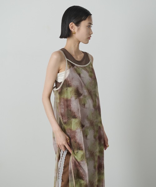 AIC.（エーアイシー）の「ぼかし模様チュールスリットワンピース（ワンピース・レディース・ライトグリーン/ブルー・FREE）」の14枚目の写真