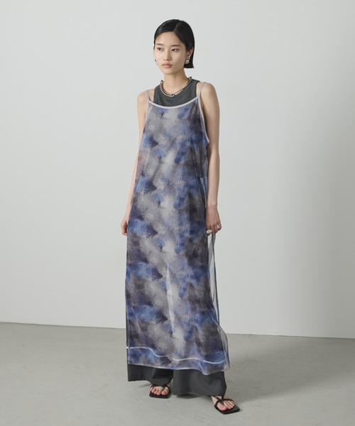 AIC.（エーアイシー）の「ぼかし模様チュールスリットワンピース（ワンピース・レディース・ライトグリーン/ブルー・FREE）」の21枚目の写真