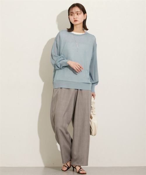 nissen(ニッセン)の「2点セット(シアーニット+タンクトップ)(ニット/セーター・レディース・オフホワイト/サックスブルー/ブラック・M/L/LL)」の14枚目の写真