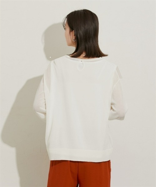 nissen(ニッセン)の「2点セット(シアーニット+タンクトップ)(ニット/セーター・レディース・オフホワイト/サックスブルー/ブラック・M/L/LL)」の17枚目の写真