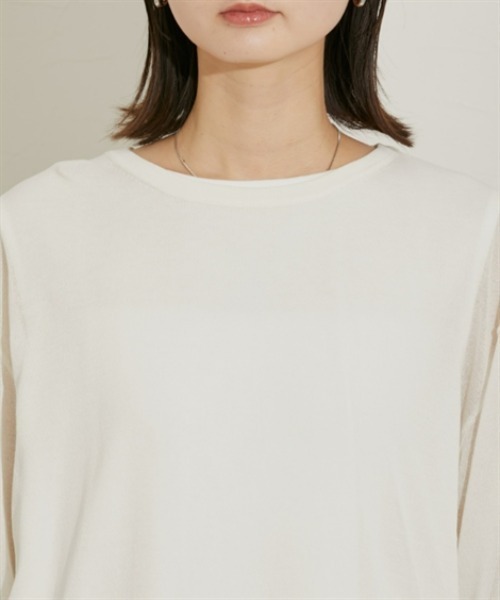 nissen(ニッセン)の「2点セット(シアーニット+タンクトップ)(ニット/セーター・レディース・オフホワイト/サックスブルー/ブラック・M/L/LL)」の21枚目の写真