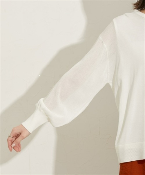 nissen(ニッセン)の「2点セット(シアーニット+タンクトップ)(ニット/セーター・レディース・オフホワイト/サックスブルー/ブラック・M/L/LL)」の22枚目の写真