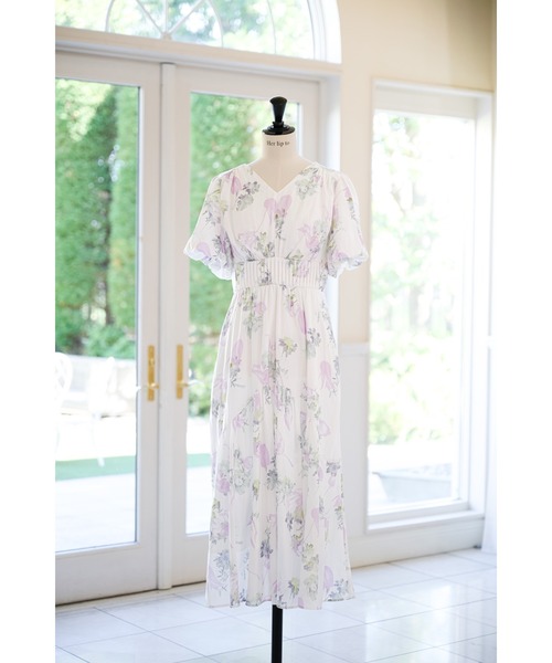 ワンピース her lip to Spring Bouquet Satin Dress Spring Bouquet Satin Dress（ワンピース）｜Her lip to（ハー