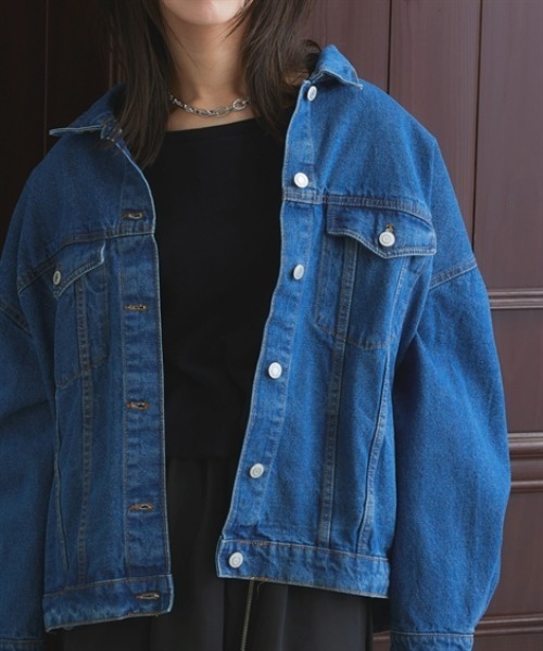 Soiunique（スワユニーク）の「綿１００％オーバーサイズデニムジャケット ［Soiunique］（デニムジャケット・レディース・ブラック/ブルー/インディゴブルー・M）」の21枚目の写真