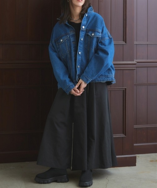 Soiunique（スワユニーク）の「綿１００％オーバーサイズデニムジャケット ［Soiunique］（デニムジャケット・レディース・ブラック/ブルー/インディゴブルー・M）」の22枚目の写真
