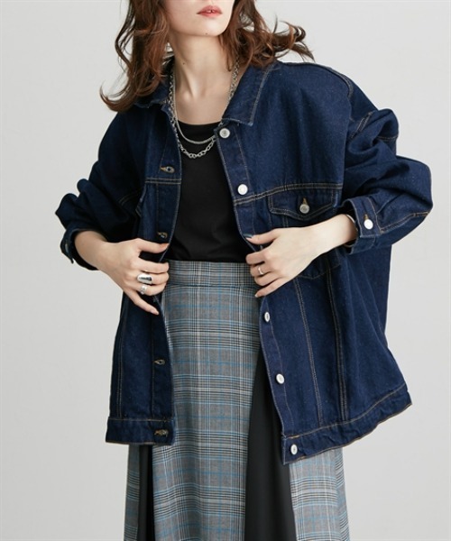 Soiunique（スワユニーク）の「綿１００％オーバーサイズデニムジャケット ［Soiunique］（デニムジャケット・レディース・ブラック/ブルー/インディゴブルー・M）」の18枚目の写真