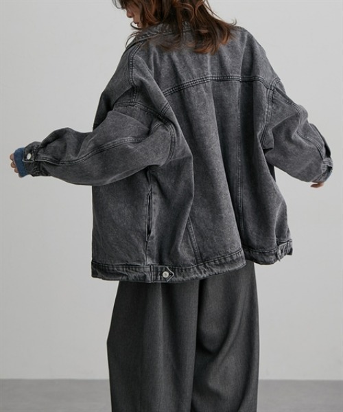 Soiunique（スワユニーク）の「綿１００％オーバーサイズデニムジャケット ［Soiunique］（デニムジャケット・レディース・ブラック/ブルー/インディゴブルー・M）」の9枚目の写真